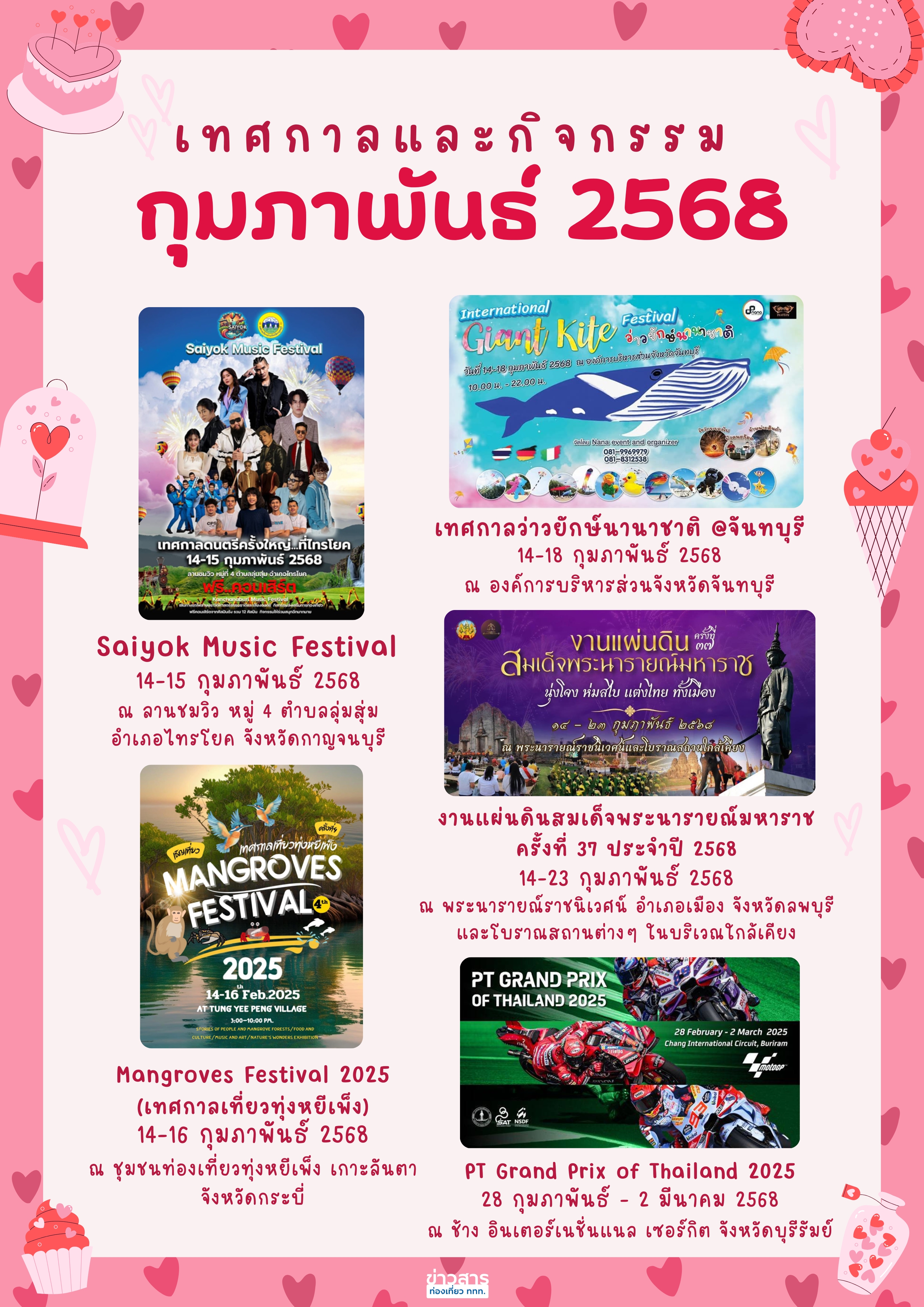 ปฏิทินกิจกรรมท่องเที่ยวไทยเดือนกุมภาพันธ์ 2568